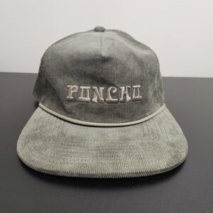 Poncho Outdoors Hat Green Corduroy Spellout Fishing Hiking Texas Clay Spencer